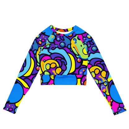 Long Sleeve Crop Top - Radiant Lagoon