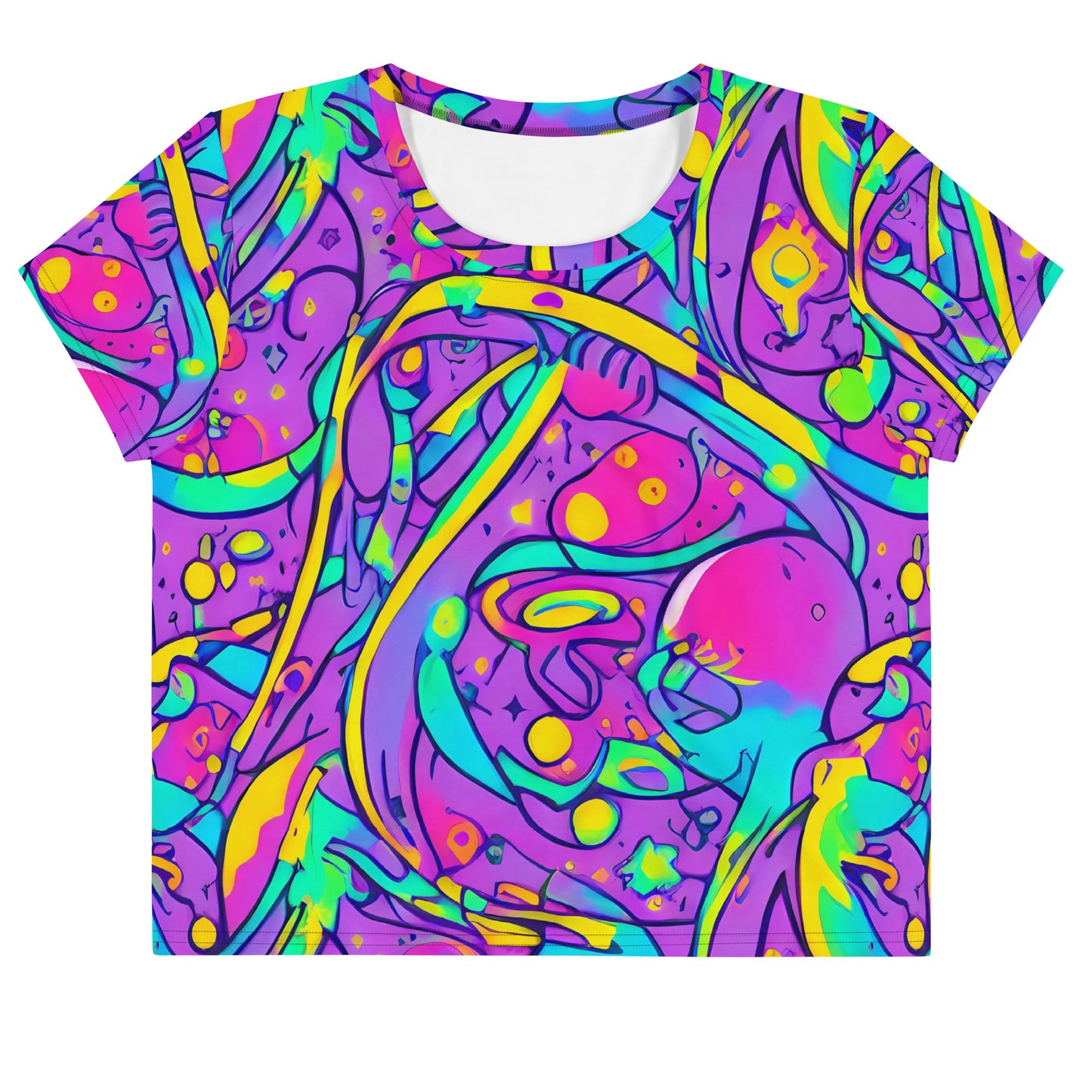 Crop Tee - Neon Galaxy Whirl