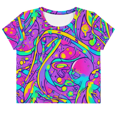 Crop Tee - Neon Galaxy Whirl
