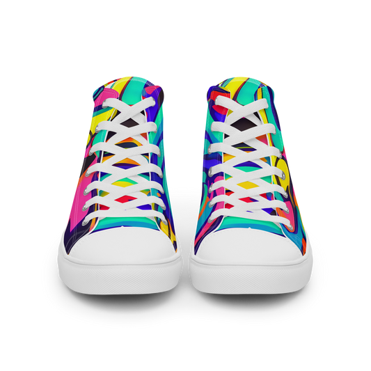 Men's High Top Canvas Shoes - Electric Ecstasy