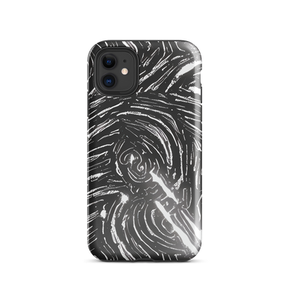 Tough Case for iPhone® - Silver Swirl