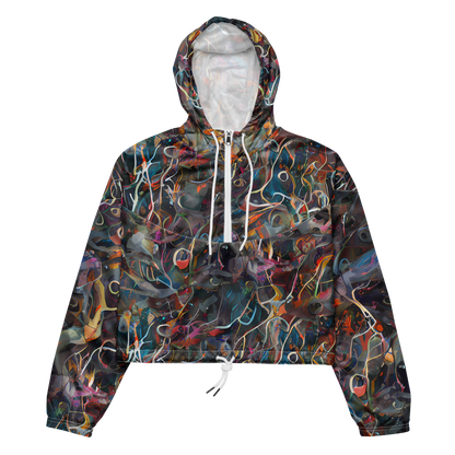 Women's Cropped Windbreaker - Chromatic Entanglement