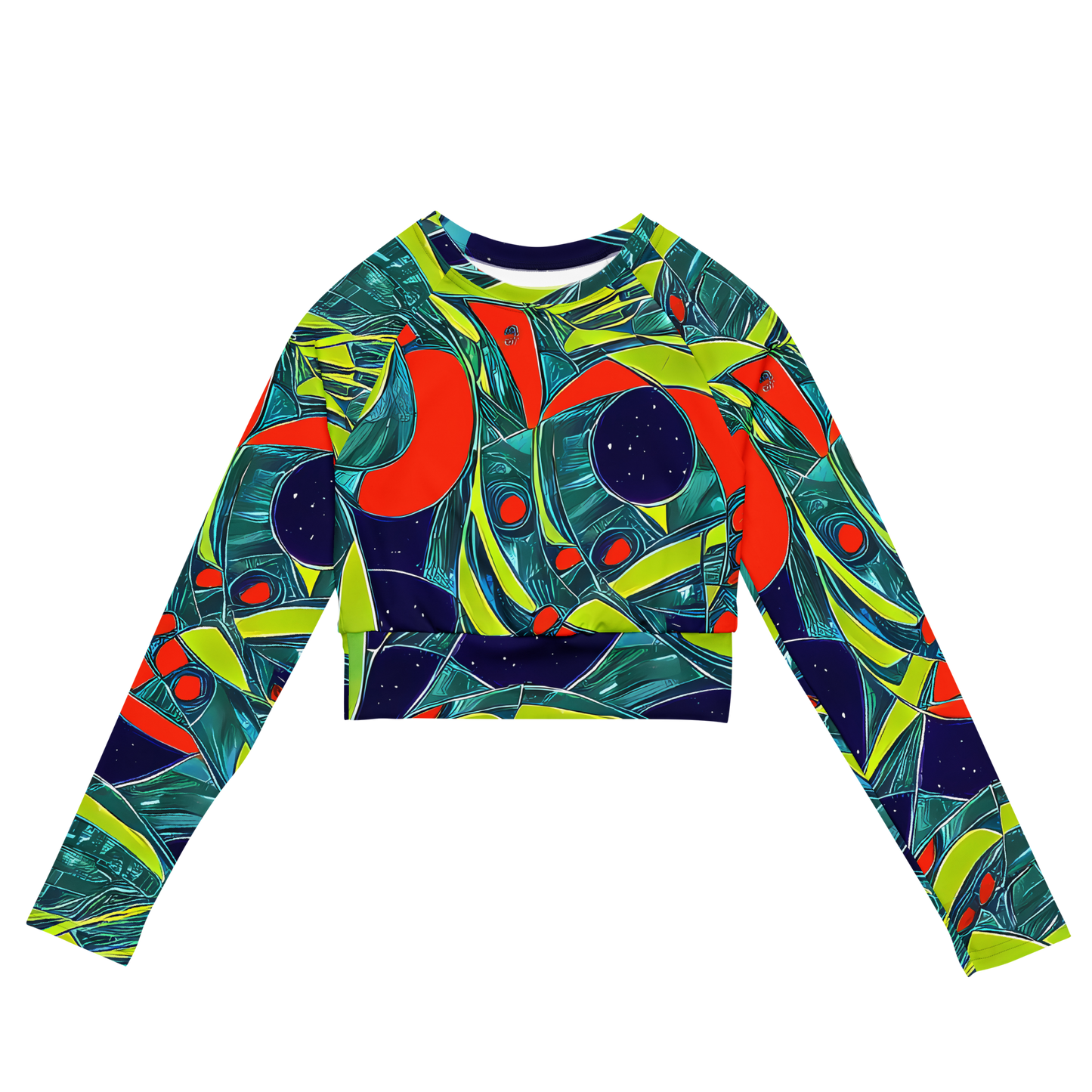 Long Sleeve Crop Top - Harmonic Mirage