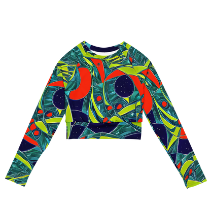 Long Sleeve Crop Top - Harmonic Mirage