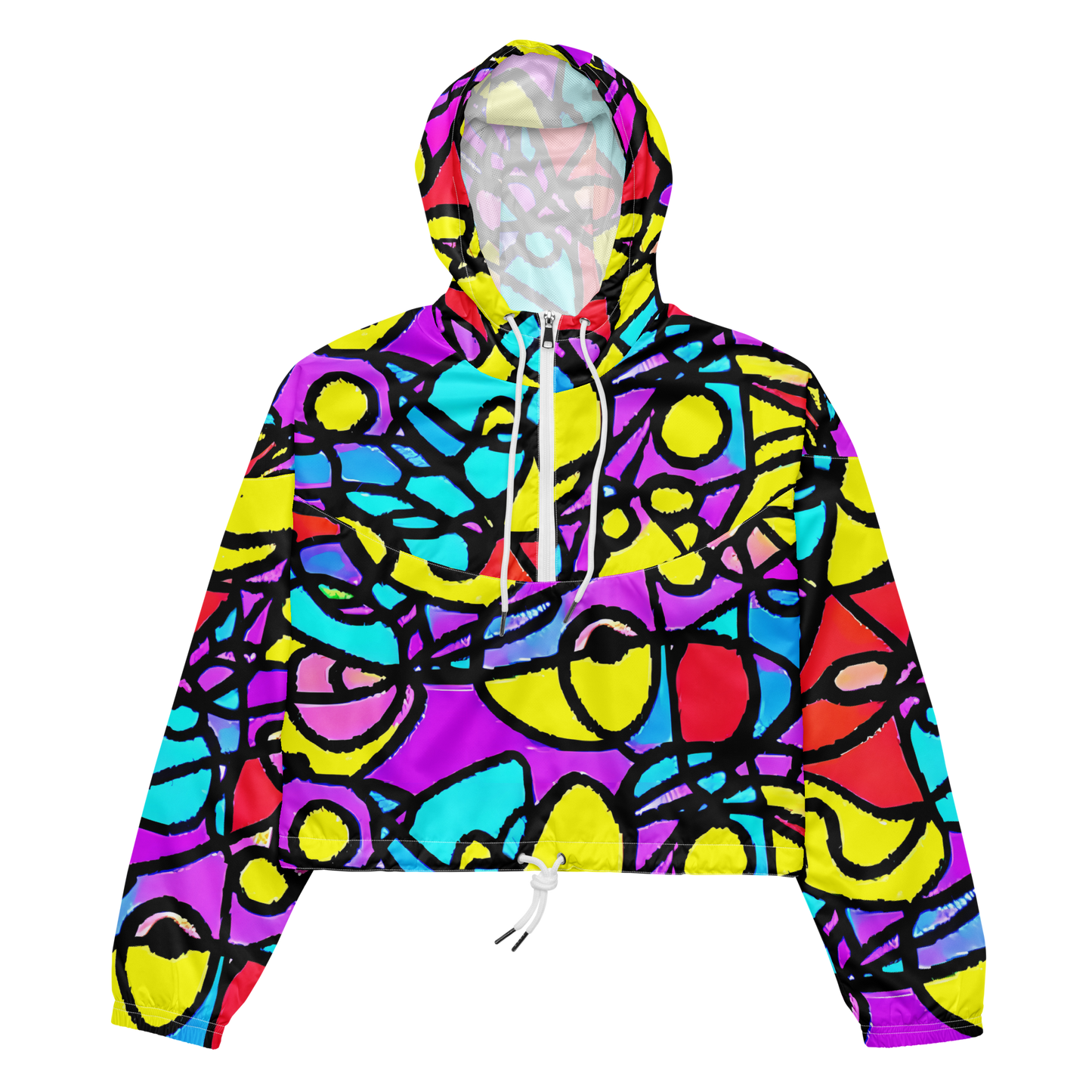 Women's Cropped Windbreaker - Radiant Chaos