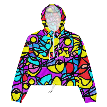 Women's Cropped Windbreaker - Radiant Chaos