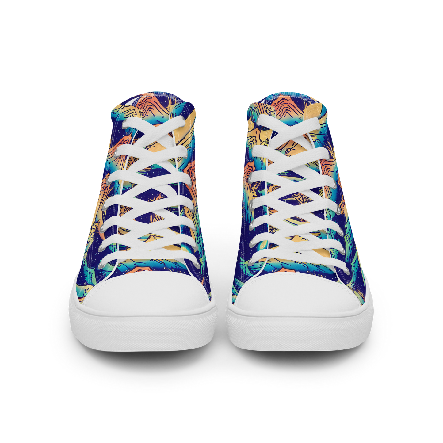 Women's High Top Canvas Shoes - Mystical Mountain Mirage