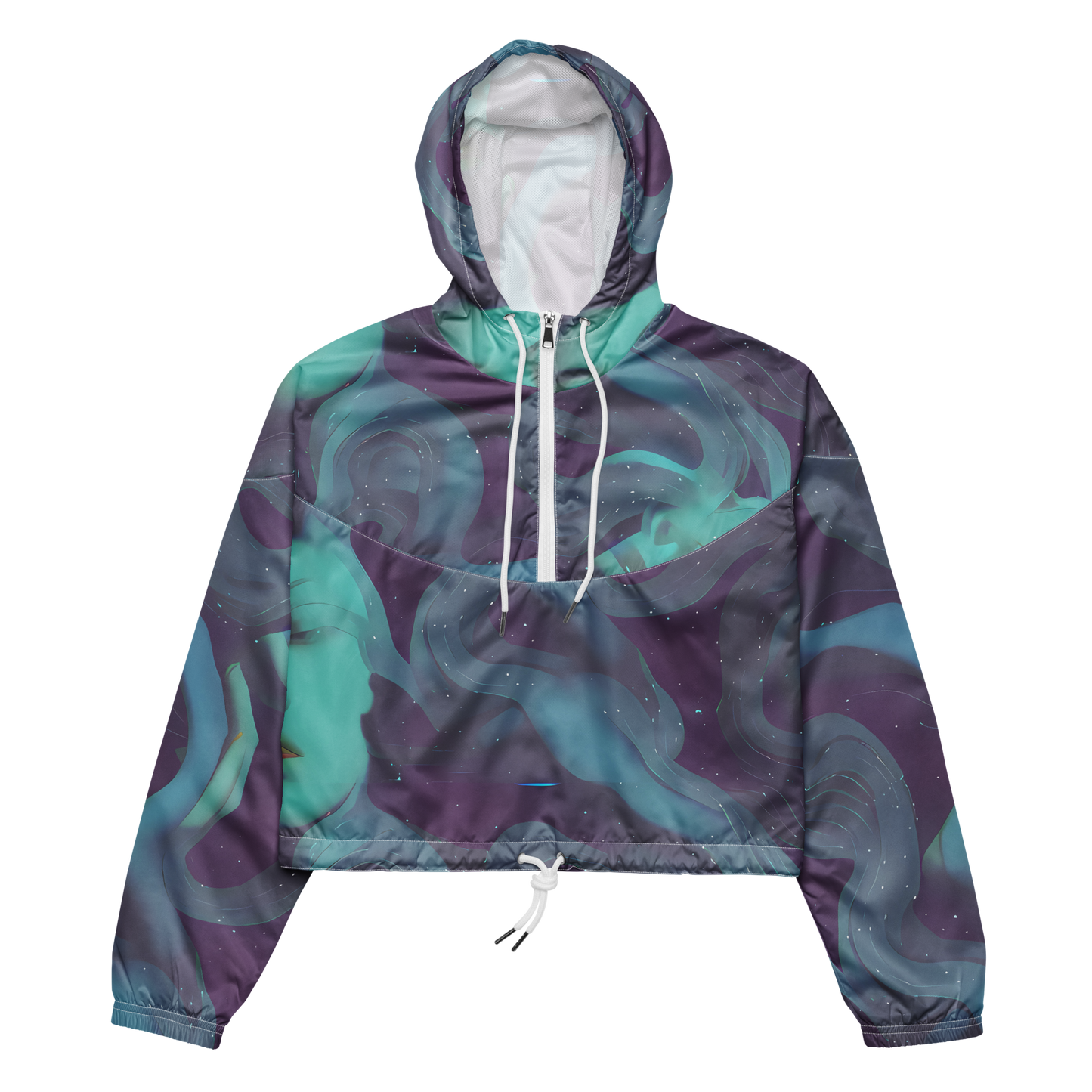 Women's Cropped Windbreaker - Ethereal Dreamscape