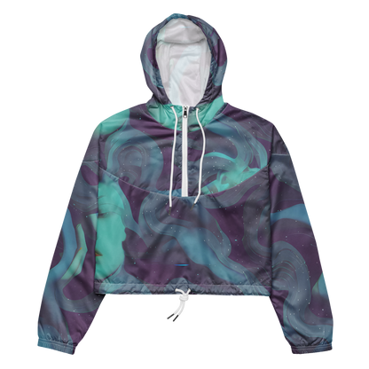 Women's Cropped Windbreaker - Ethereal Dreamscape