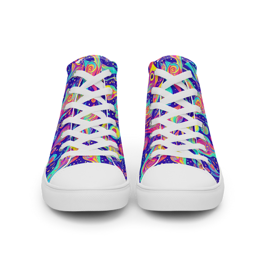 Men's High Top Canvas Shoes - Mystic Petal Dance