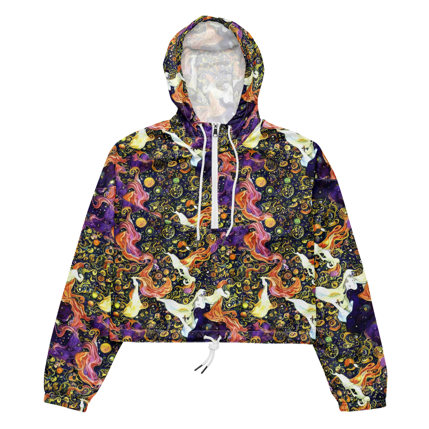 Women's Cropped Windbreaker - Ethereal Waltz