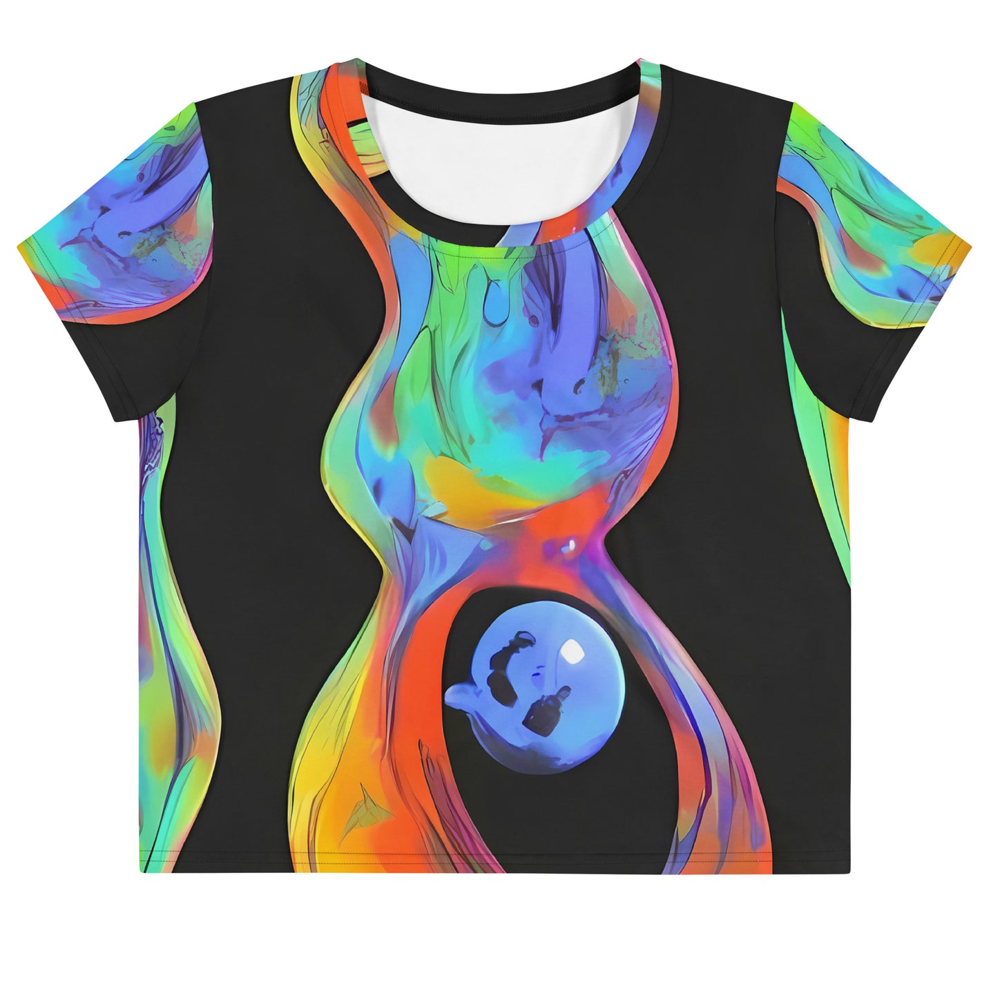 Women's Crop Tee - Vibrant Vortices