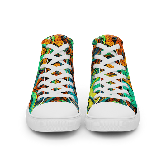 Men's High Top Canvas Shoes - Flaming Mirage