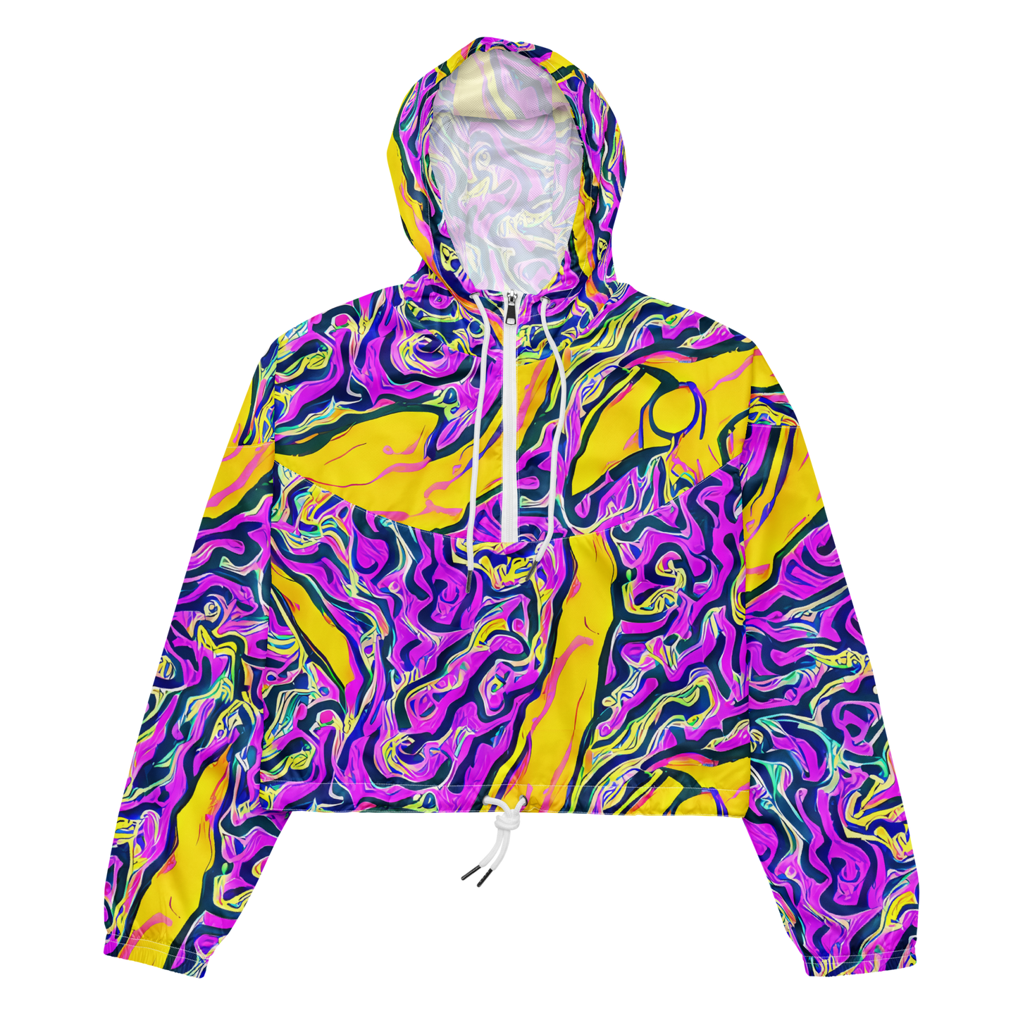 Women's Cropped Windbreaker - Zenith Waves