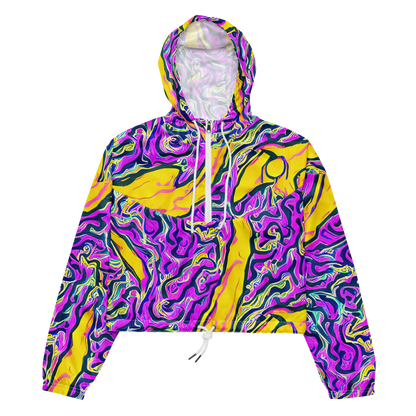 Women's Cropped Windbreaker - Zenith Waves