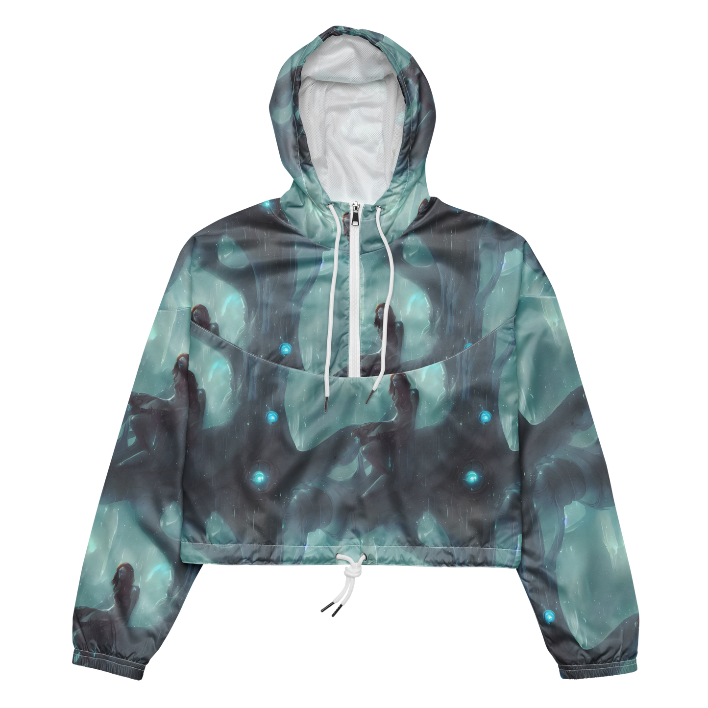 Women's Cropped Windbreaker - Liquid Serenity