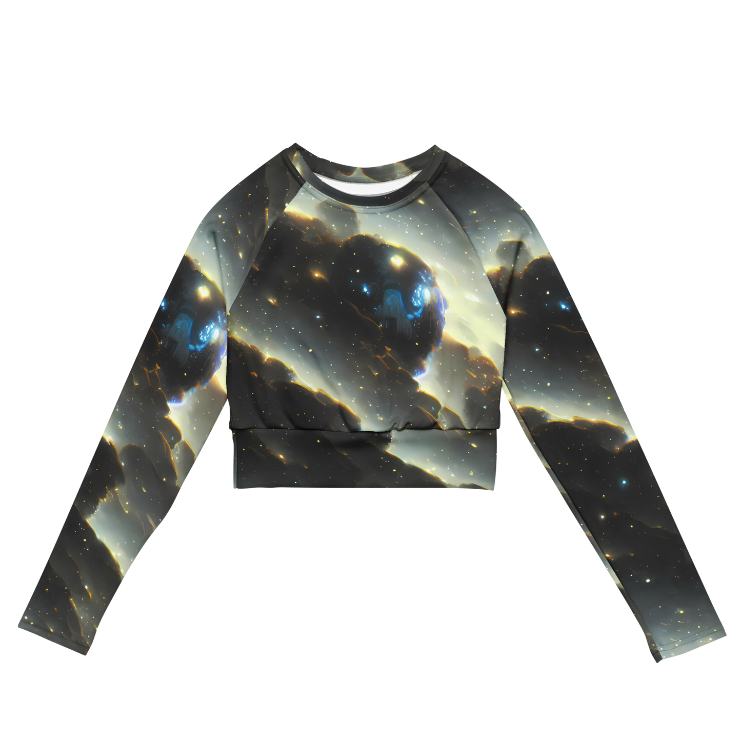 Long Sleeve Crop Top - Rutkowski Nebula