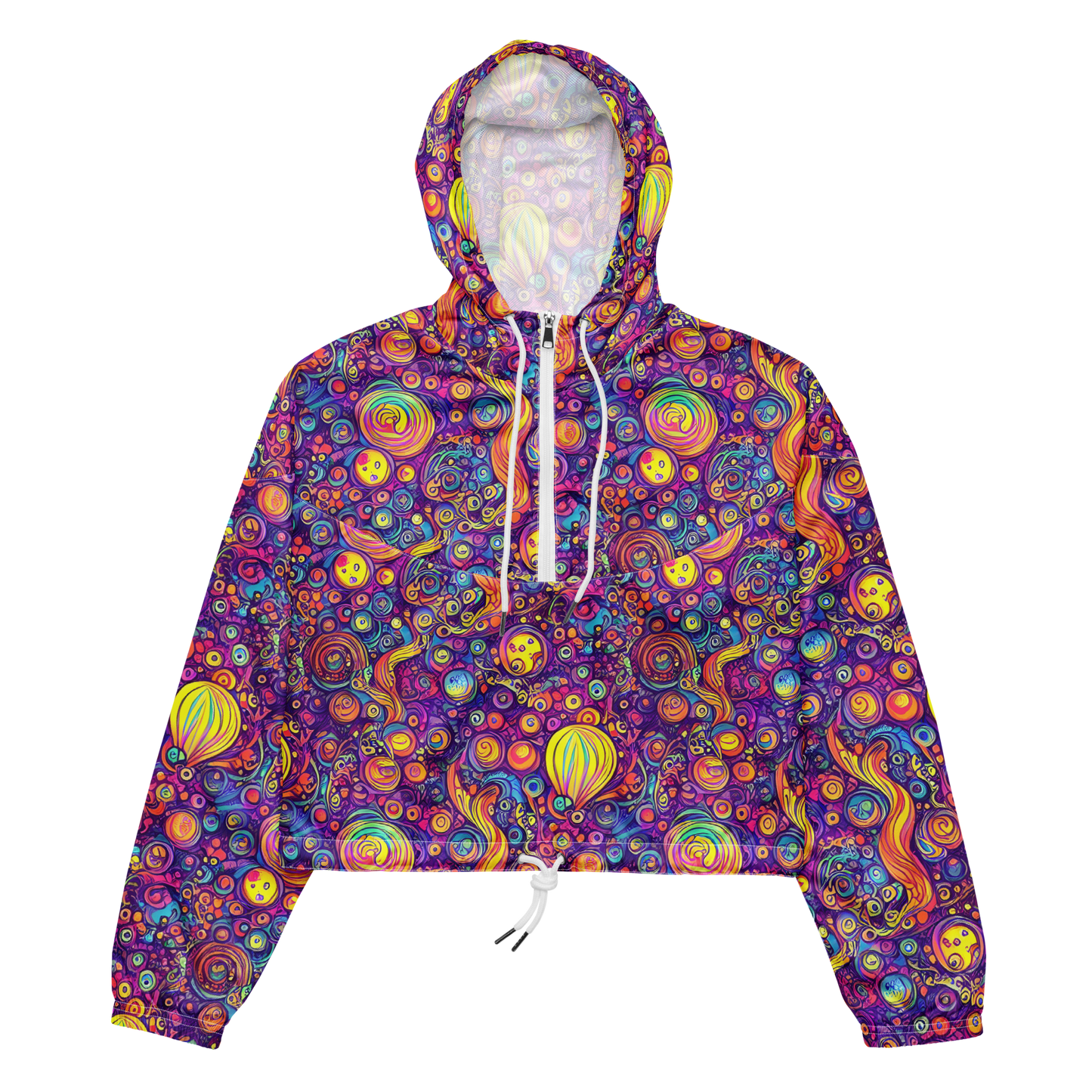 Women's Cropped Windbreaker - Festival of Whimsy