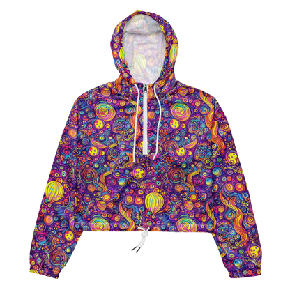 Women's Cropped Windbreaker - Festival of Whimsy