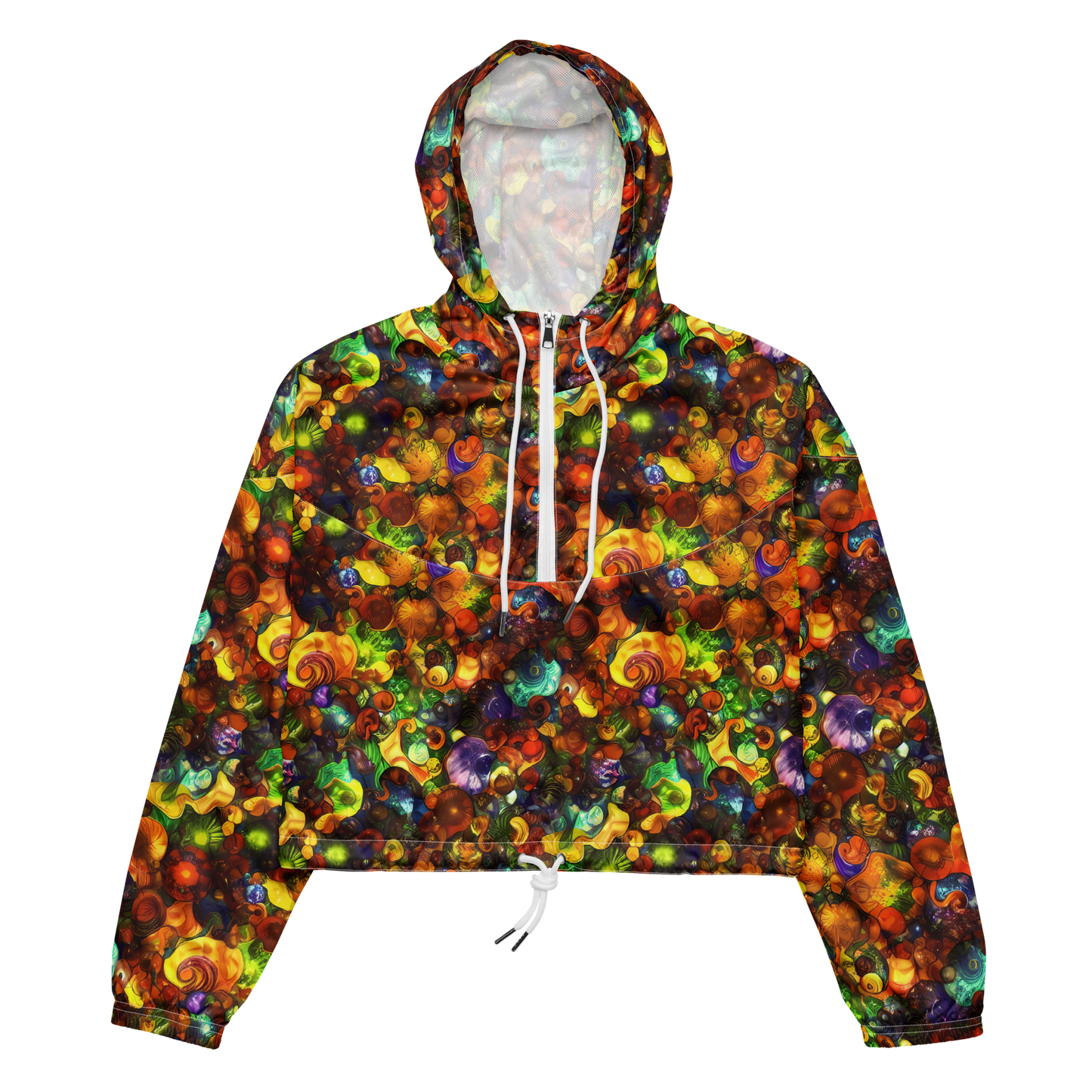 Women's Cropped Windbreaker - Spirals of Splendor