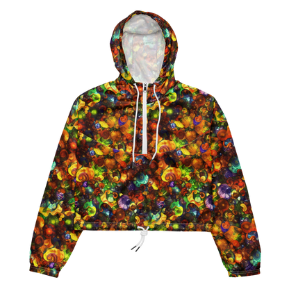 Women's Cropped Windbreaker - Spirals of Splendor