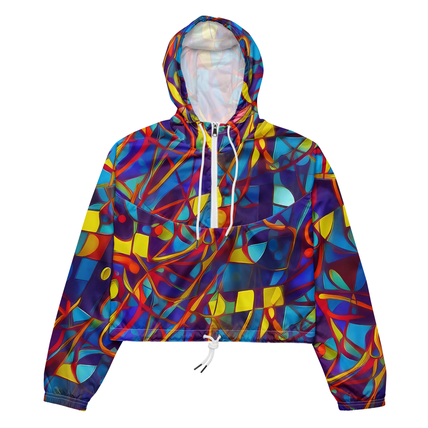 Women's Cropped Windbreaker - Flickering Dreams