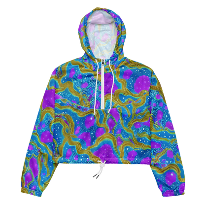 Women's Cropped Windbreaker - Mystic Waves