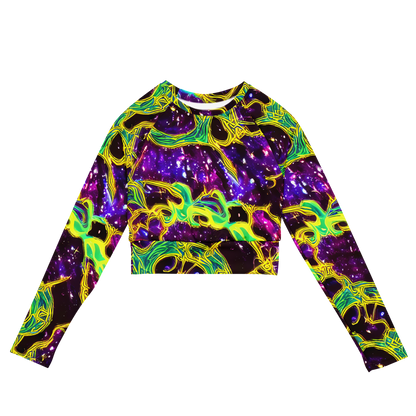 Long Sleeve Crop Top - Galactic Web