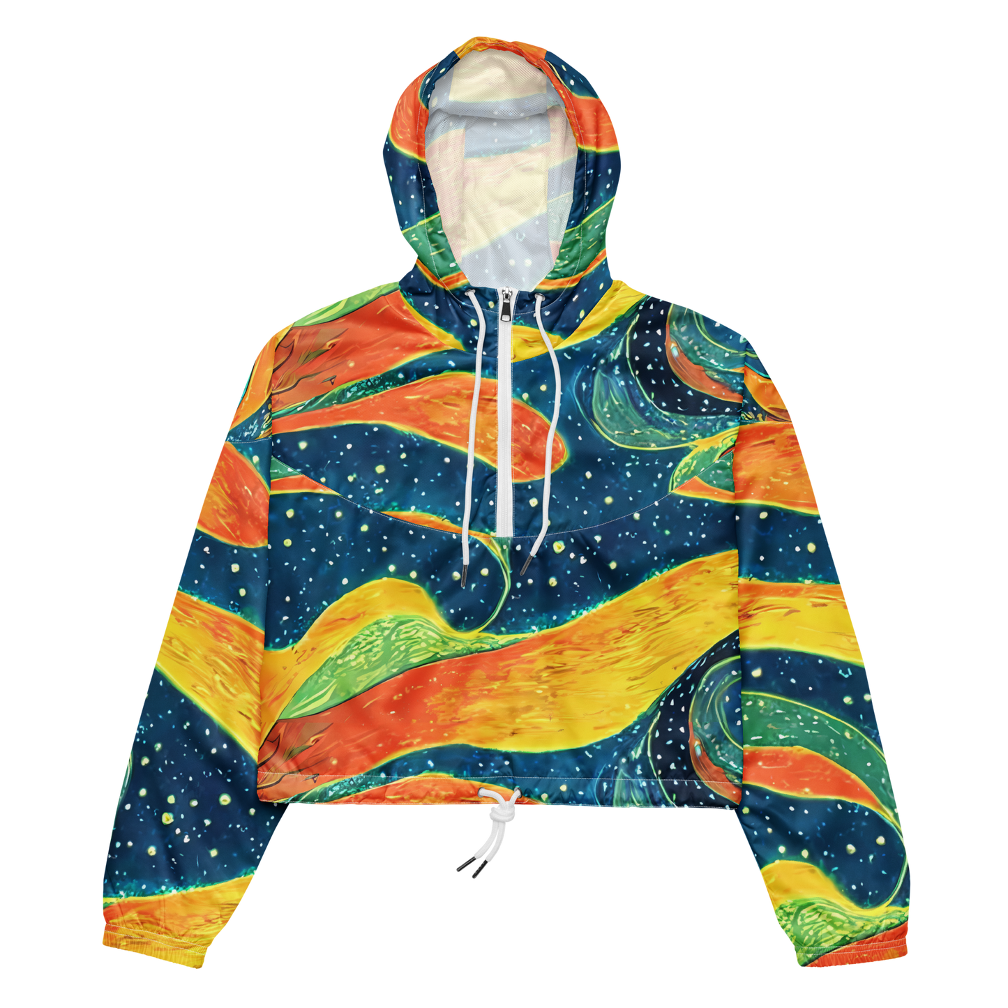 Women's Cropped Windbreaker - Celestial Harmony