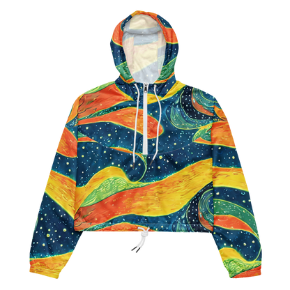 Women's Cropped Windbreaker - Celestial Harmony