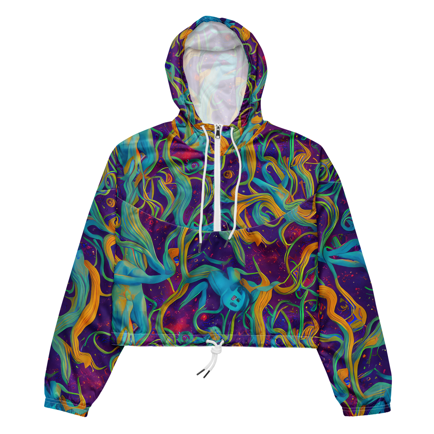 Women's Cropped Windbreaker - Etherial Entwine