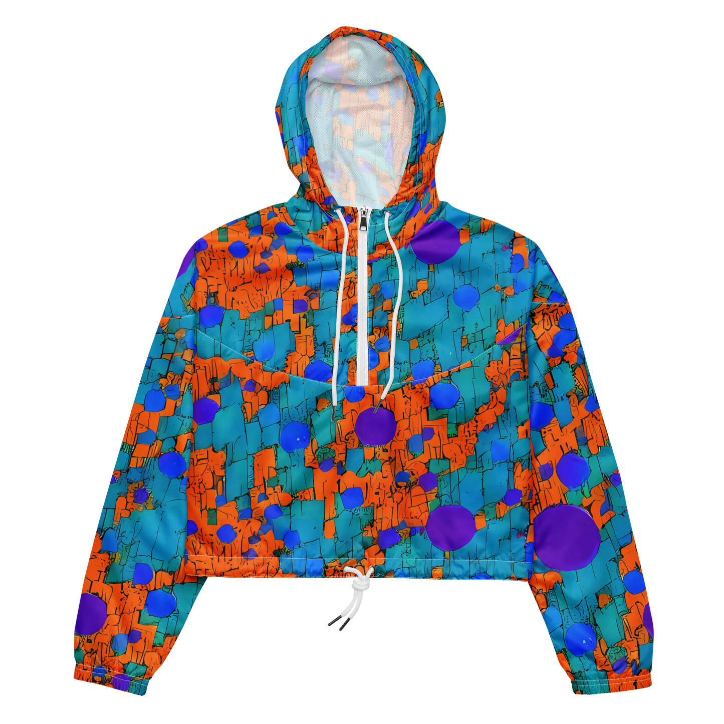 Women's Cropped Windbreaker - Intergalactic Rhythms