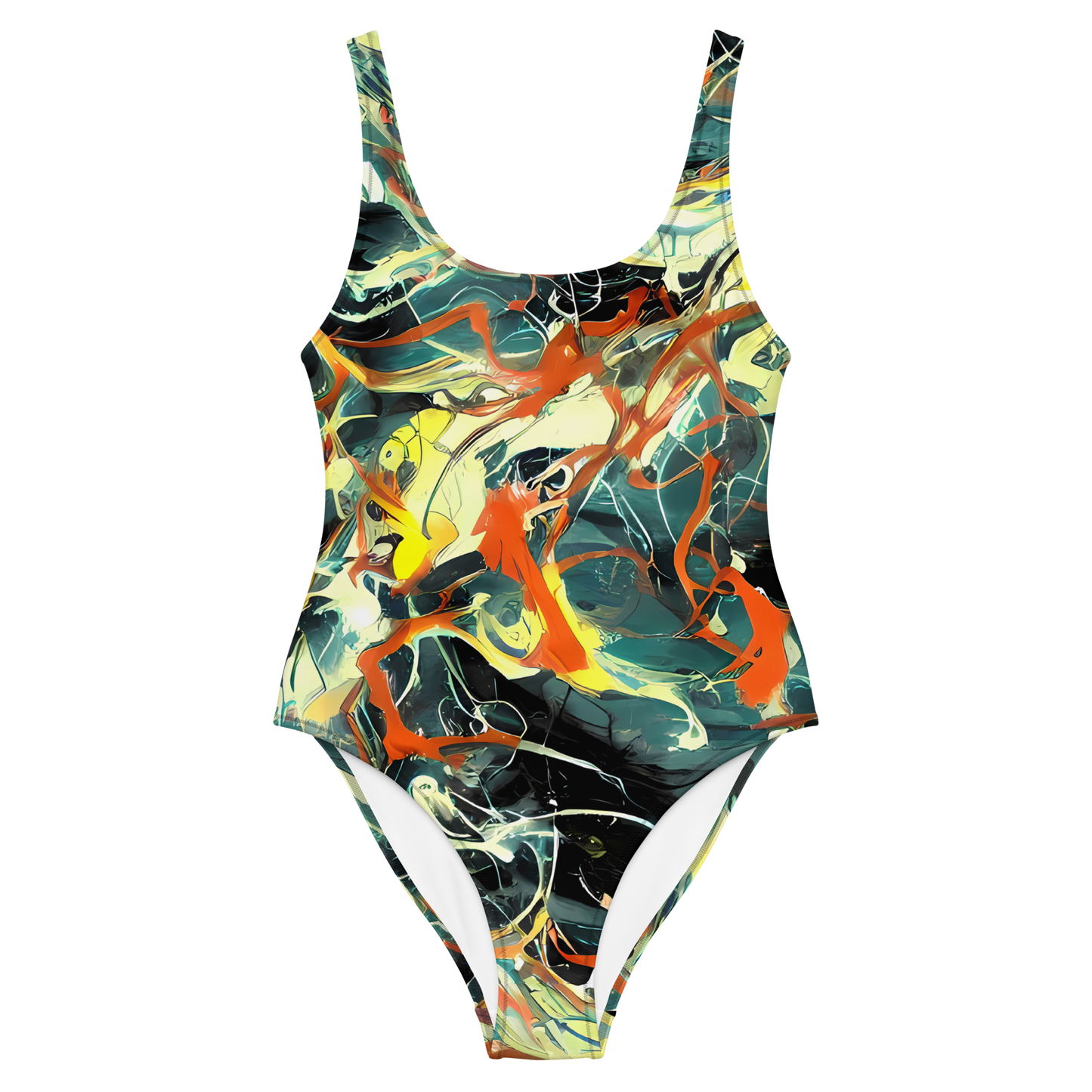 One-Piece Swimsuit - Fluid Firestorm