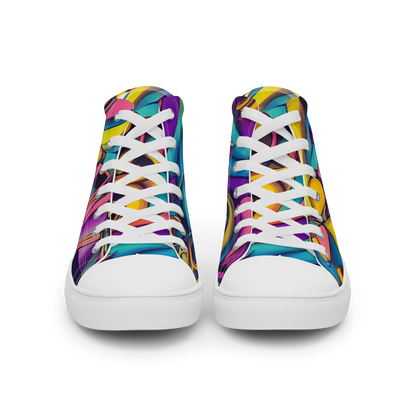 Men's High Top Canvas Shoes - Pre-Raphaelite Wave