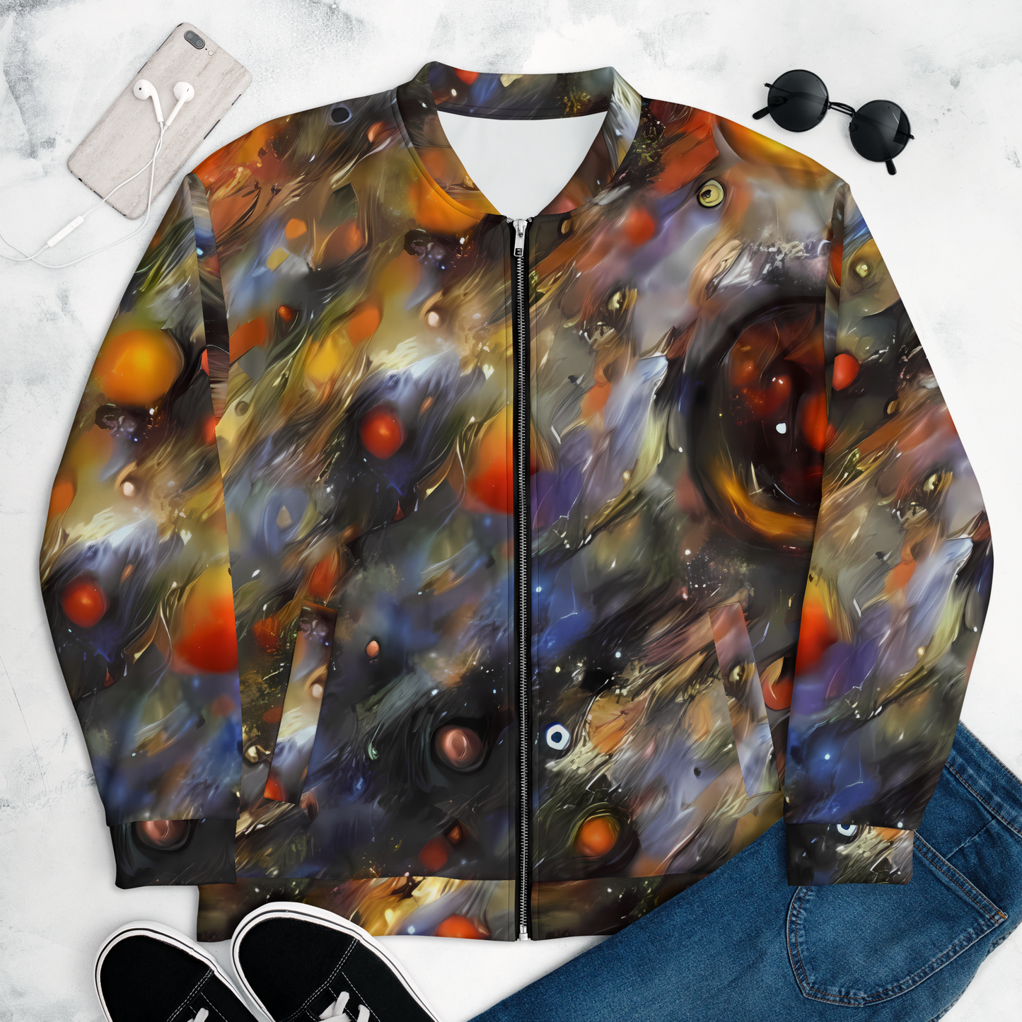 Bomber Jacket - Brushstroke Blaze