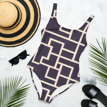 One-Piece Swimsuit - Gilded Gridlock