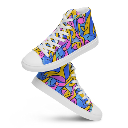 Men's High Top Canvas Shoes - Cosmic Curves