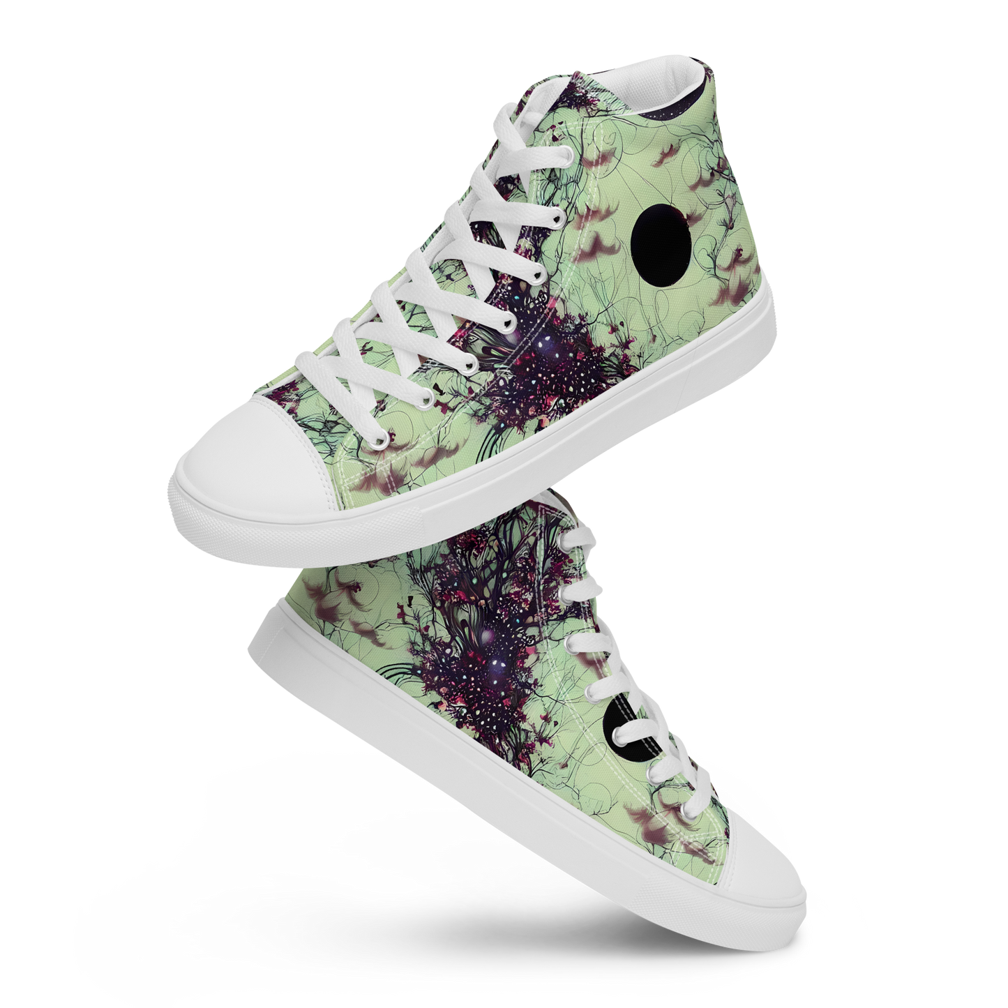 Men's High Top Canvas Shoes - Celestial Bloom