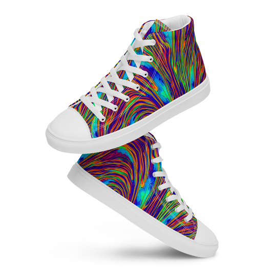 Women's High Top Canvas Shoes - Lux Waves