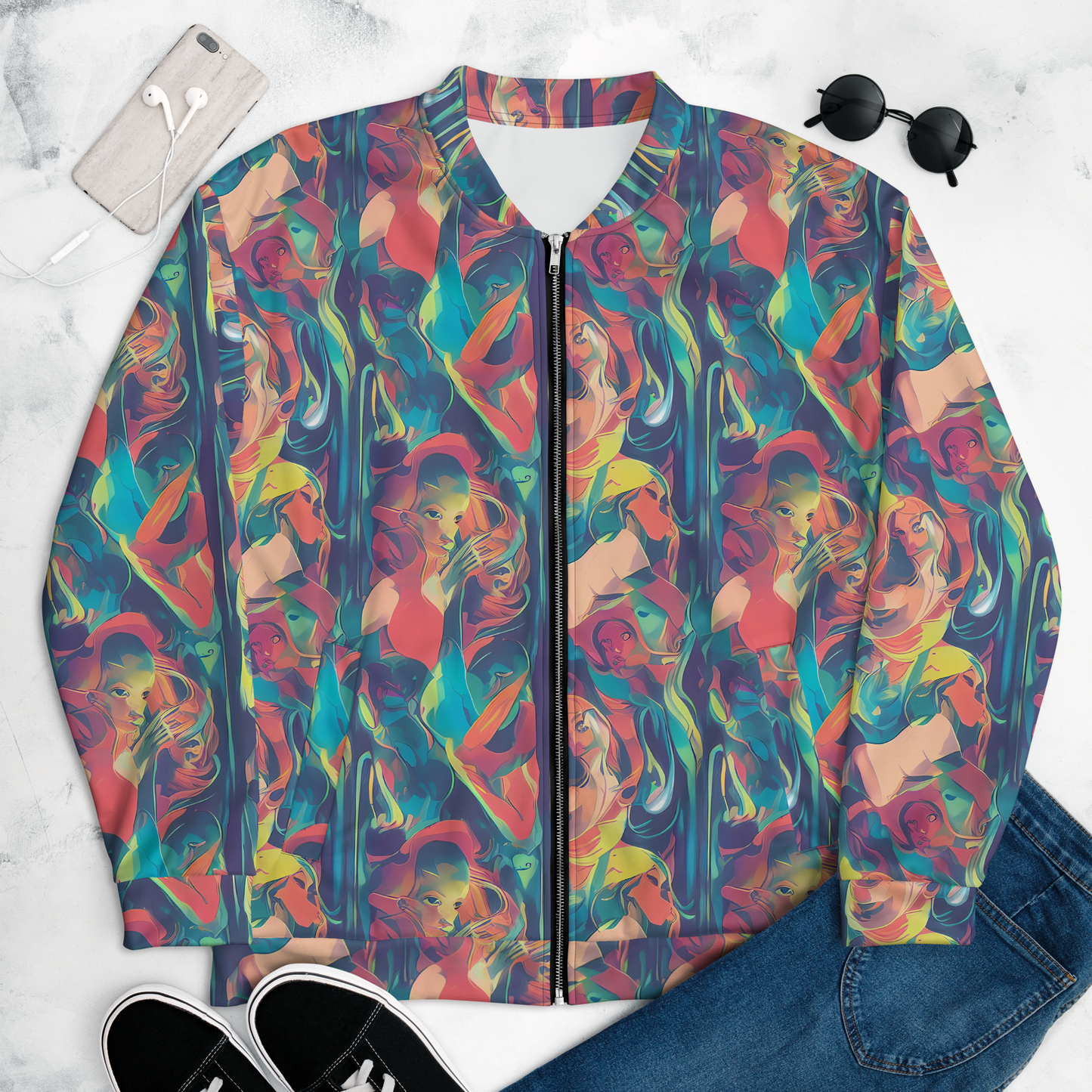 Bomber Jacket - Neon Aurora