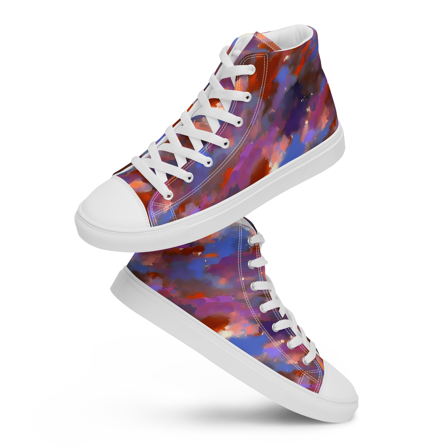 Men's High Top Canvas Shoes - Celestial Brushstroke