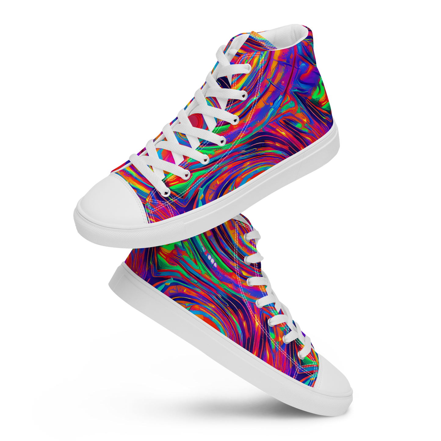 Men's High Top Canvas Shoes - Quantum Spiral