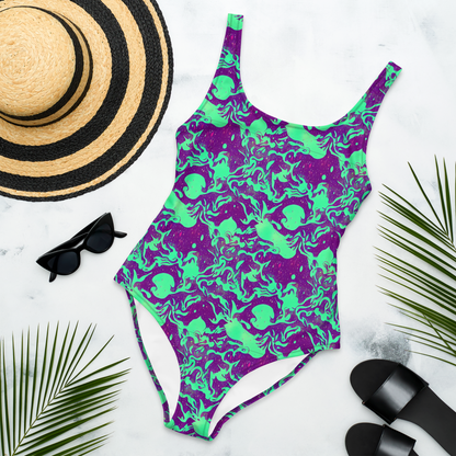 One-Piece Swimsuit - Alien Ripples