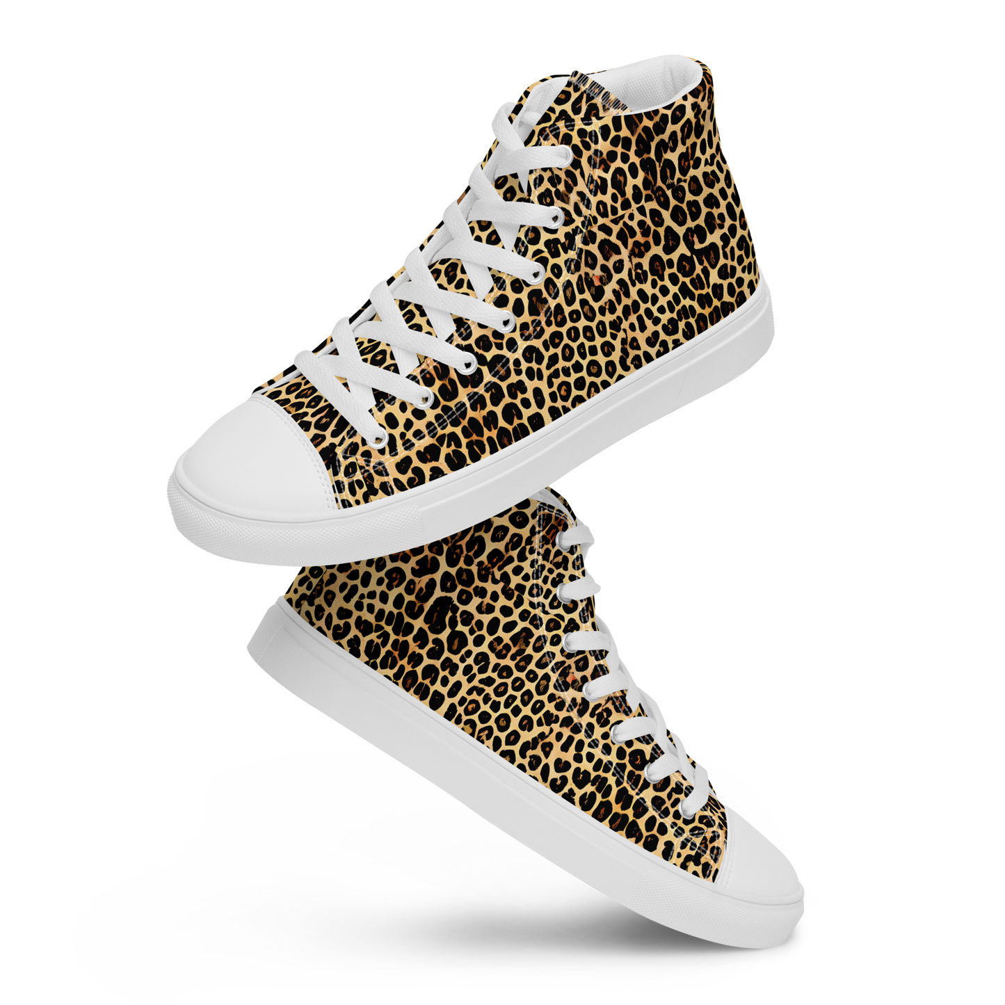 Men's High Top Canvas Shoes - Cheetah Mosaic