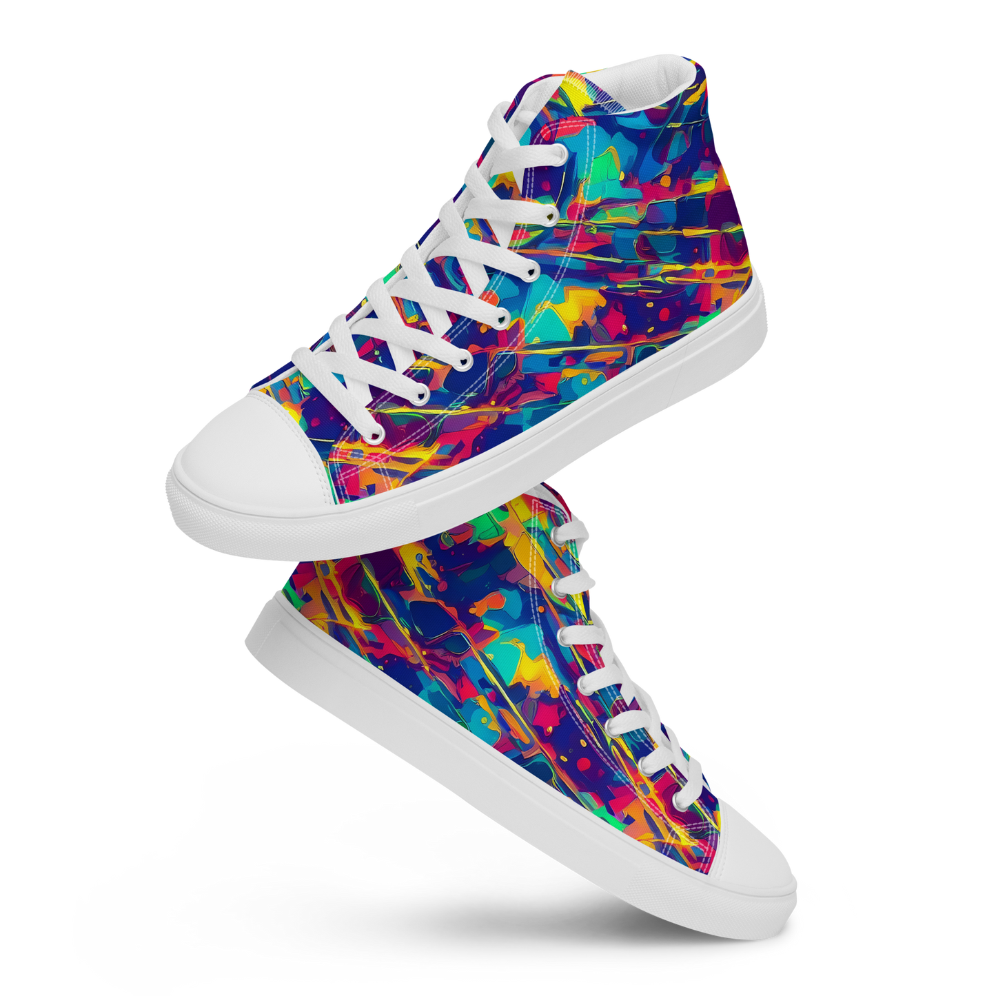 Men's High Top Canvas Shoes - Spectrum Streaks