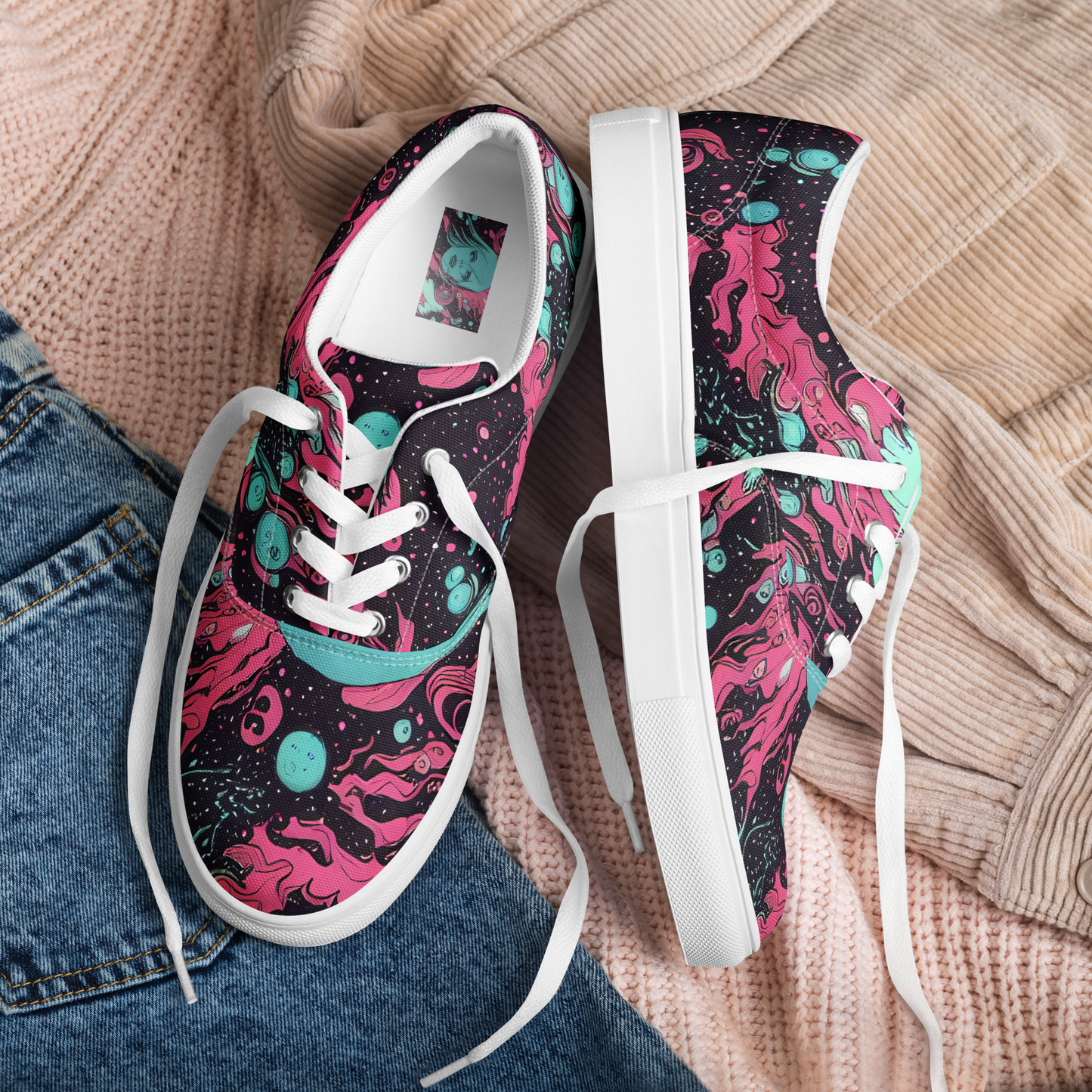 Men's Lace-Up Canvas Shoes - Spectral Dreamer