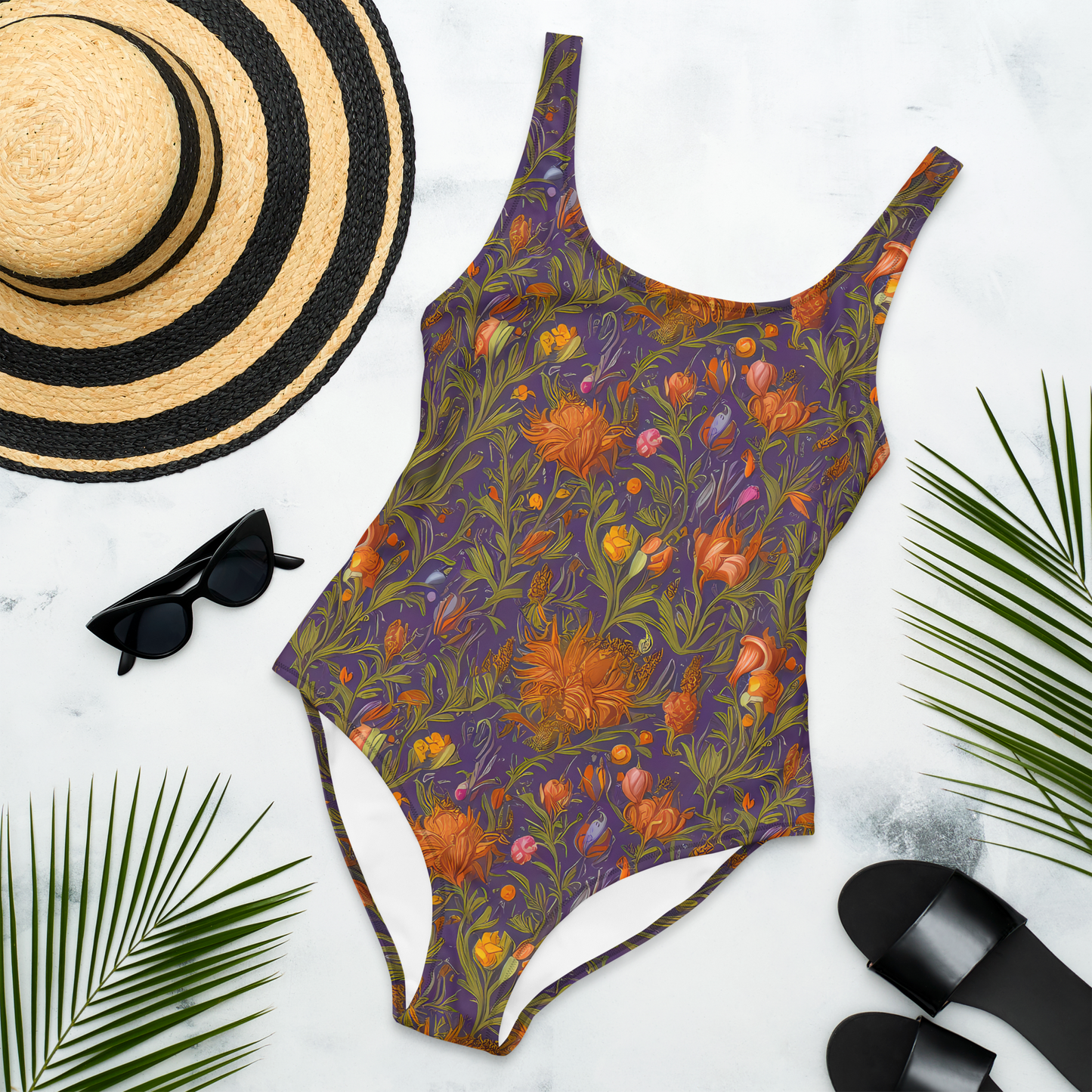 One-Piece Swimsuit - Botanical Nebula