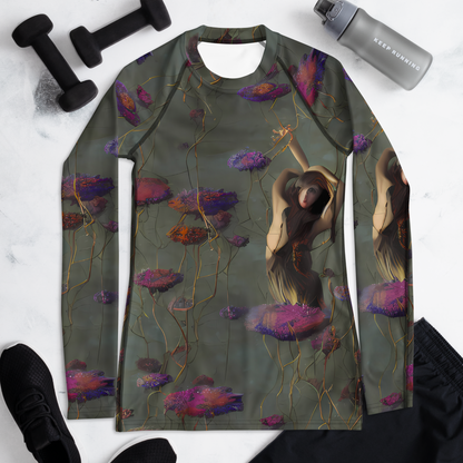 Women's Rash Guard - Ethereal Bloom