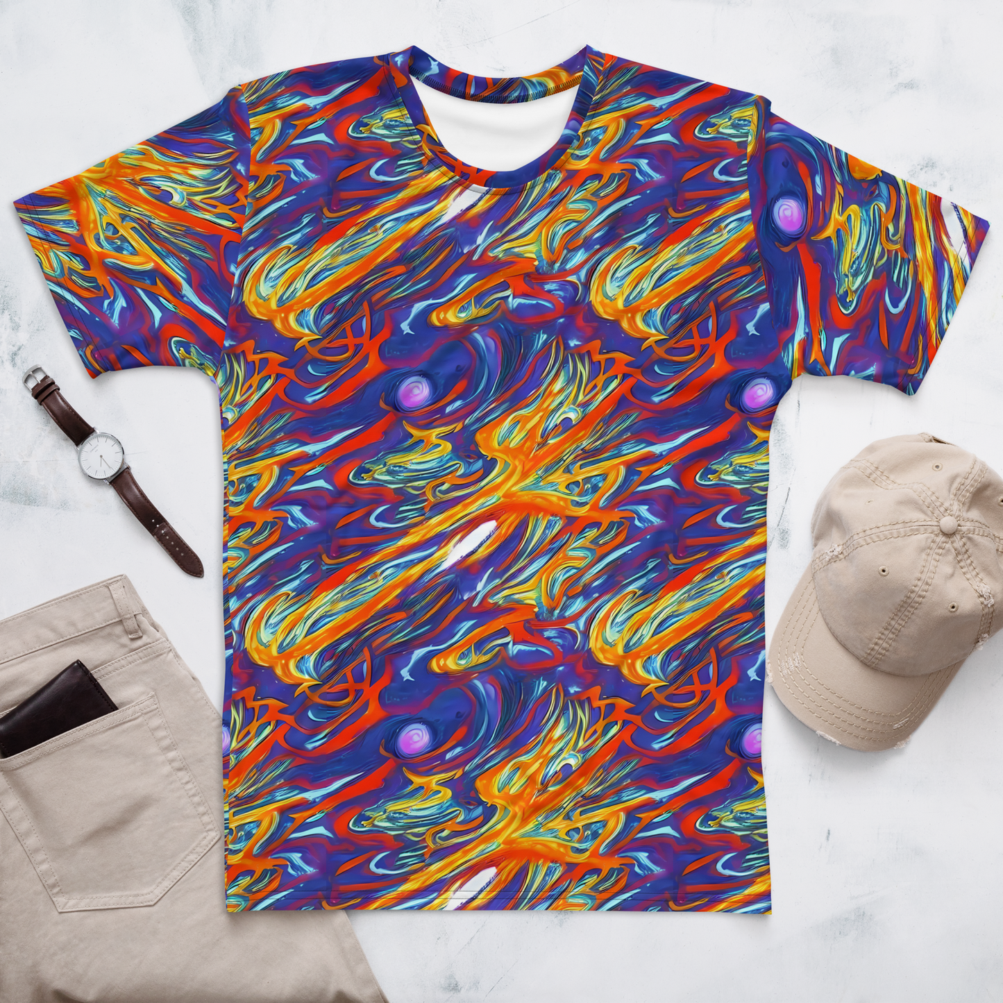 Men's Crew Neck T-Shirt - Galactic Ember