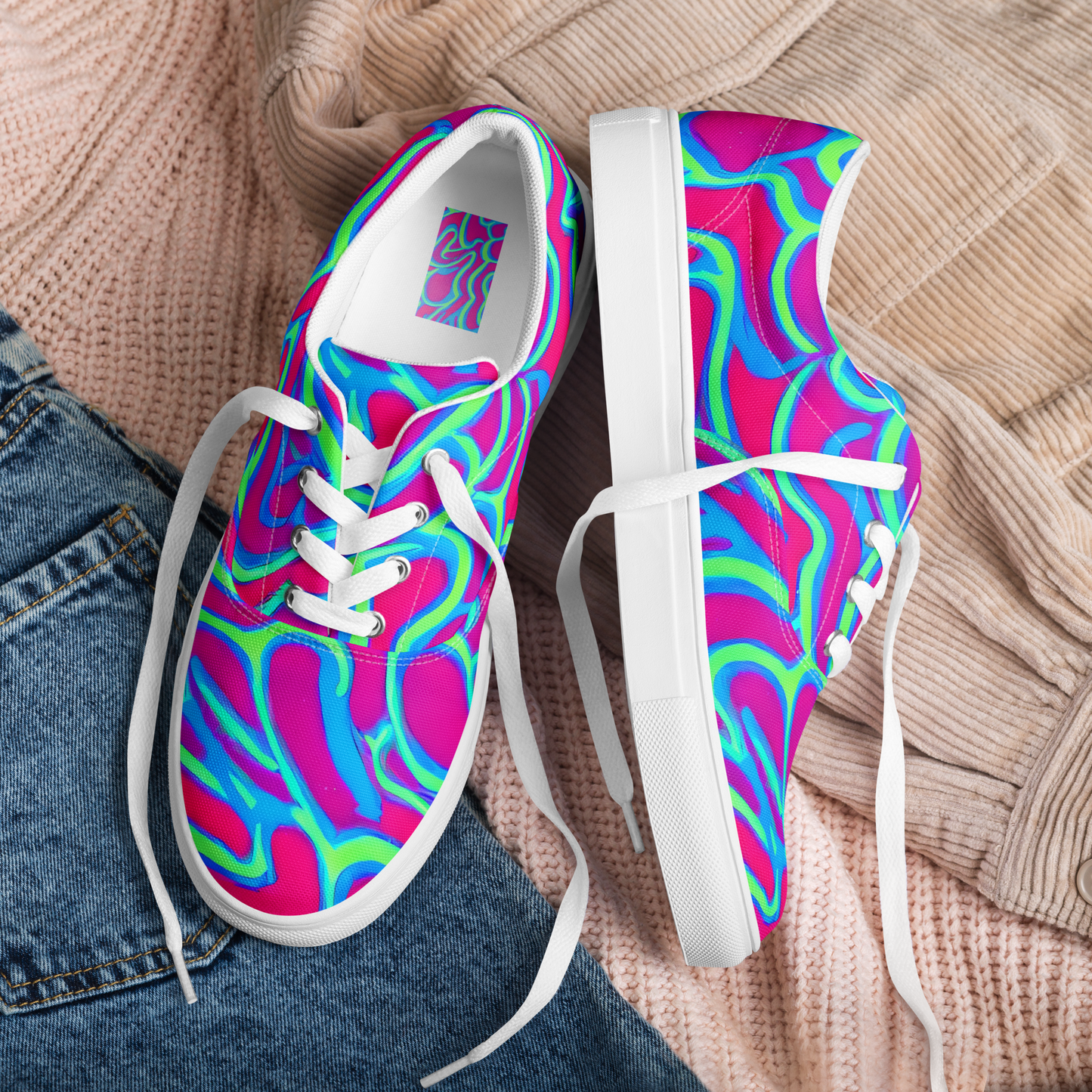 Men's Lace-Up Canvas Shoes - Aquatic Ember